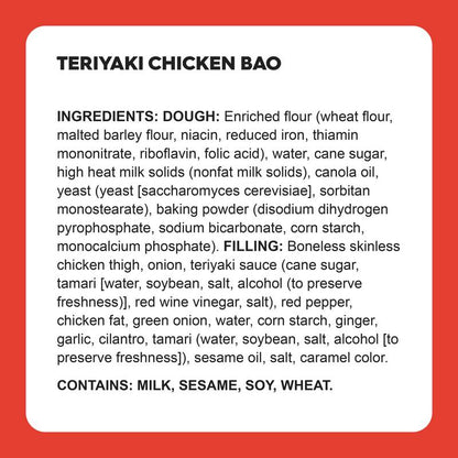 Wow Bao Teriyaki Chicken Bao, 4 Pack